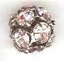 1 10mm Round Gunmetal with Light Rose Rhinestones